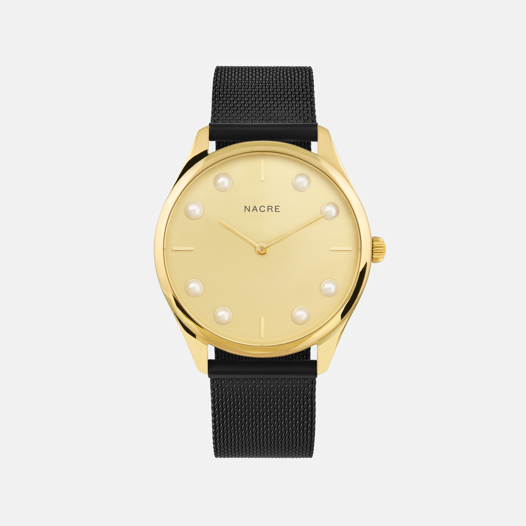 Lune 8 - Gold - Black Leather